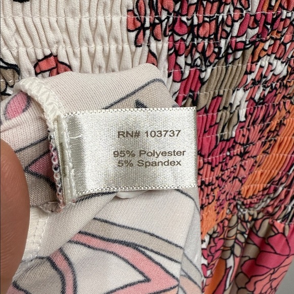 Boston Proper Size XL Pink and Orange Floral Maxi Dress - Picture 5 of 8